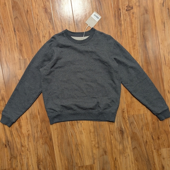 Everlane Organic Cotton Grey Track Crewneck Sweatshirt Men's Small Neutral NWT - Picture 4 of 6